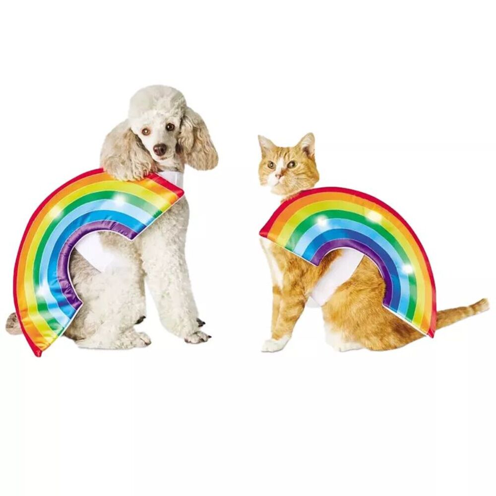 Hyde and EEK! Boutique LED Rainbow Soft Brights Dog and Cat Costume, XS